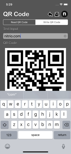 QR Code Nitrio iOS App for iPhone and iPad