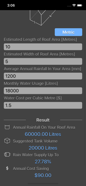 Rainfall Calculator iOS App for iPhone and iPad