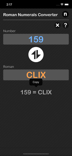 Roman Numerals Converter Plus iOS App for iPhone and iPad