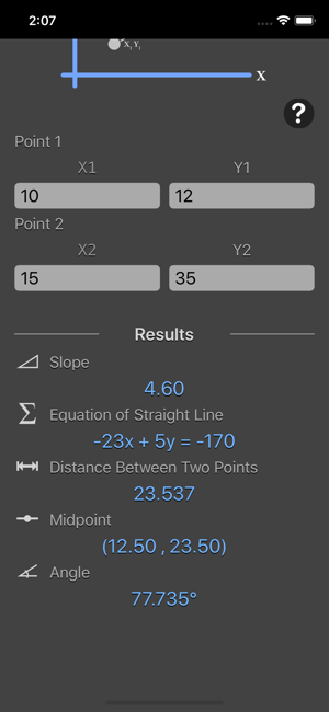 Slope Calculator Plus iOS App for iPhone and iPad