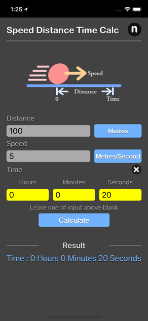 Speed Distance Time Calc iOS App for iPhone and iPad