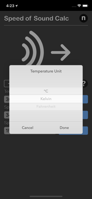 Speed of Sound Calculator iOS App for iPhone and iPad