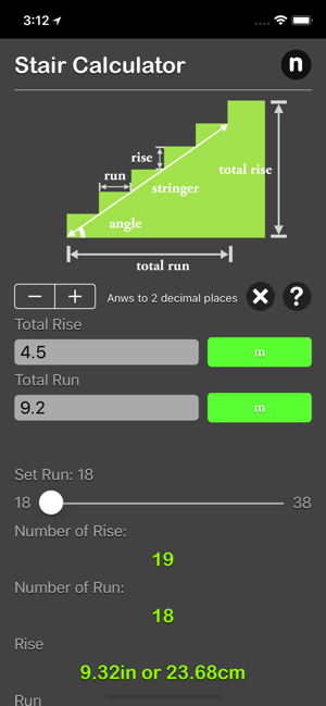 Stair Calculator Plus iOS App for iPhone and iPad