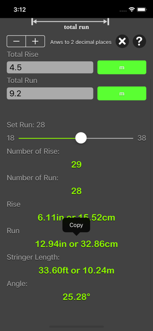 Stair Calculator Plus iOS App for iPhone and iPad