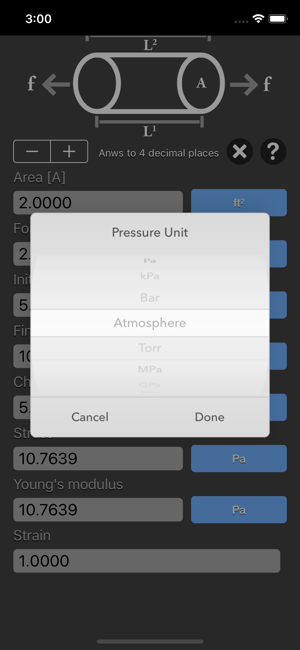 Stress Strain Calculator iOS App for iPhone and iPad