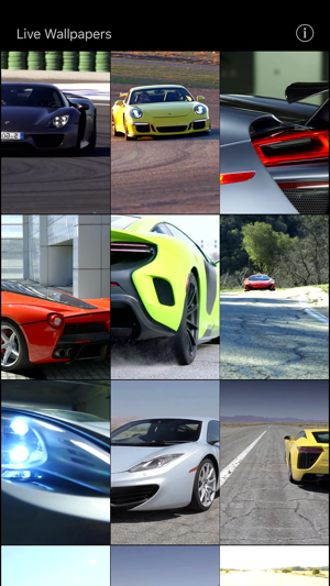 Supercars Live Wallpapers iOS App for iPhone and iPad