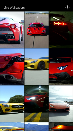 Supercars Live Wallpapers iOS App for iPhone and iPad