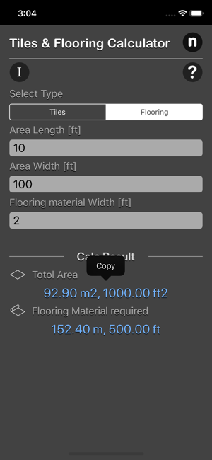 Tiles and Flooring Calculator iOS App for iPhone and iPad