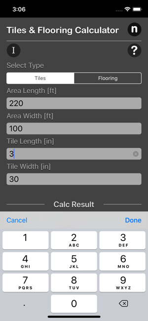 Tiles and Flooring Calculator iOS App for iPhone and iPad