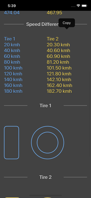 Tire Size Calculator Plus iOS App for iPhone and iPad