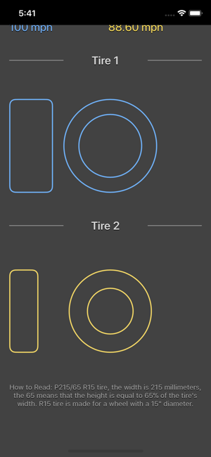 Tire Size Calculator Plus iOS App for iPhone and iPad