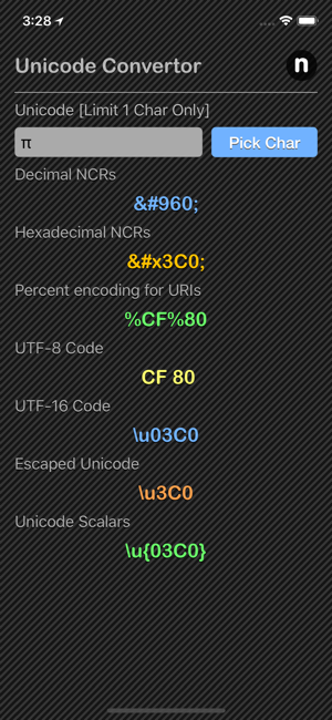 Unicode Converter Plus iOS App for iPhone and iPad