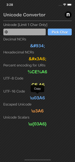 Unicode Converter Plus iOS App for iPhone and iPad