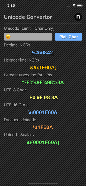 Unicode Converter Plus iOS App for iPhone and iPad
