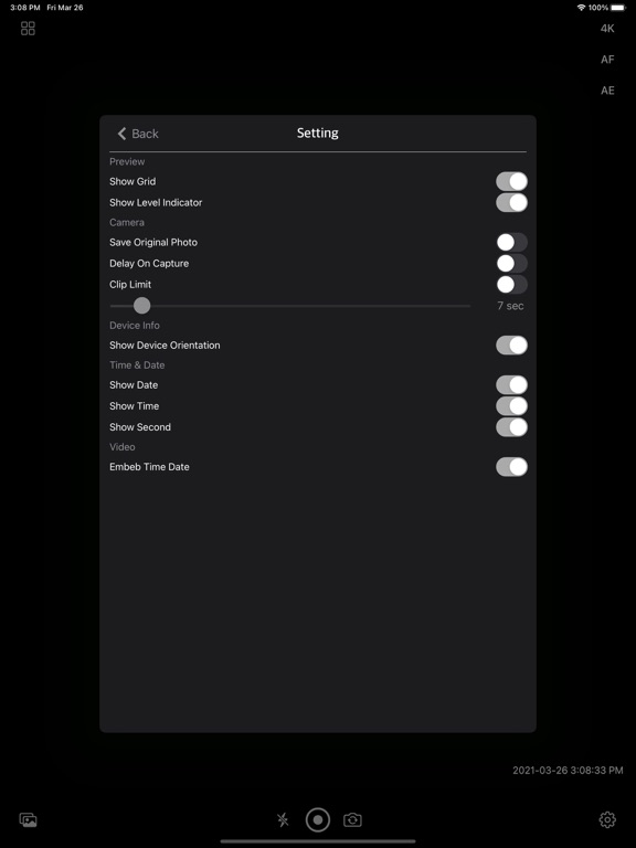 VLog_Cam iPadOS App Screenshot 8