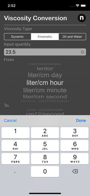 Viscosity Conversion iOS App for iPhone and iPad