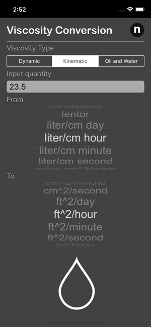 Viscosity Conversion iOS App for iPhone and iPad