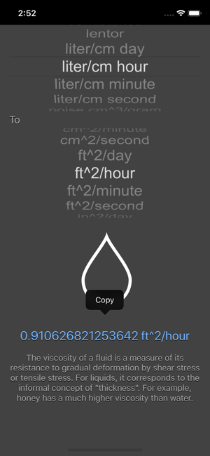 Viscosity Conversion iOS App for iPhone and iPad