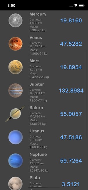 Weight on Other Planets Conv iOS App for iPhone and iPad