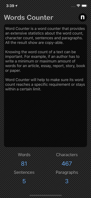 Words Counter Plus iOS App for iPhone and iPad