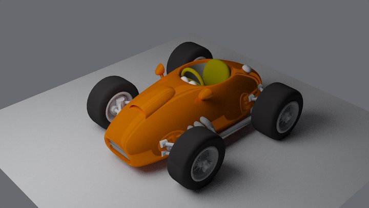 Orange race car
