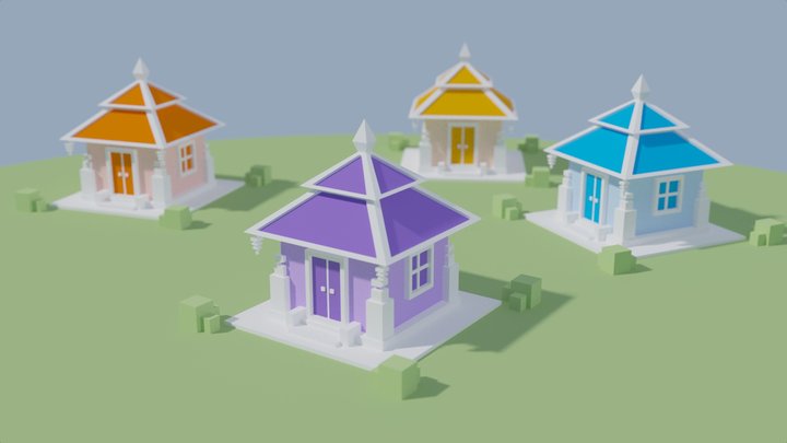 Colorful pavilions