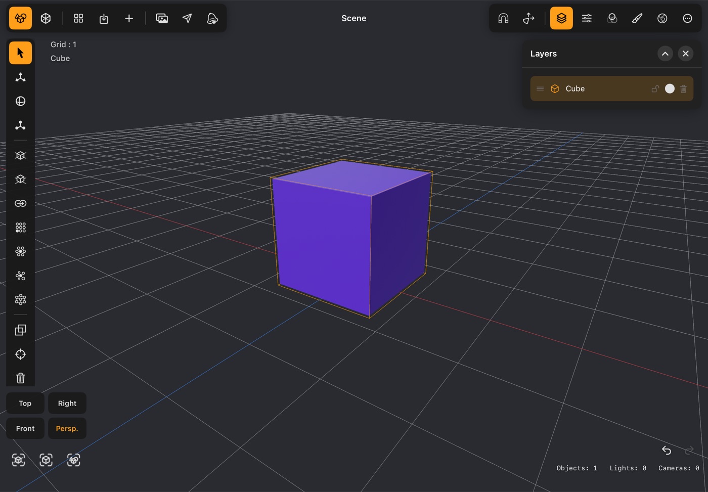 Layer panel in DGArt:RT