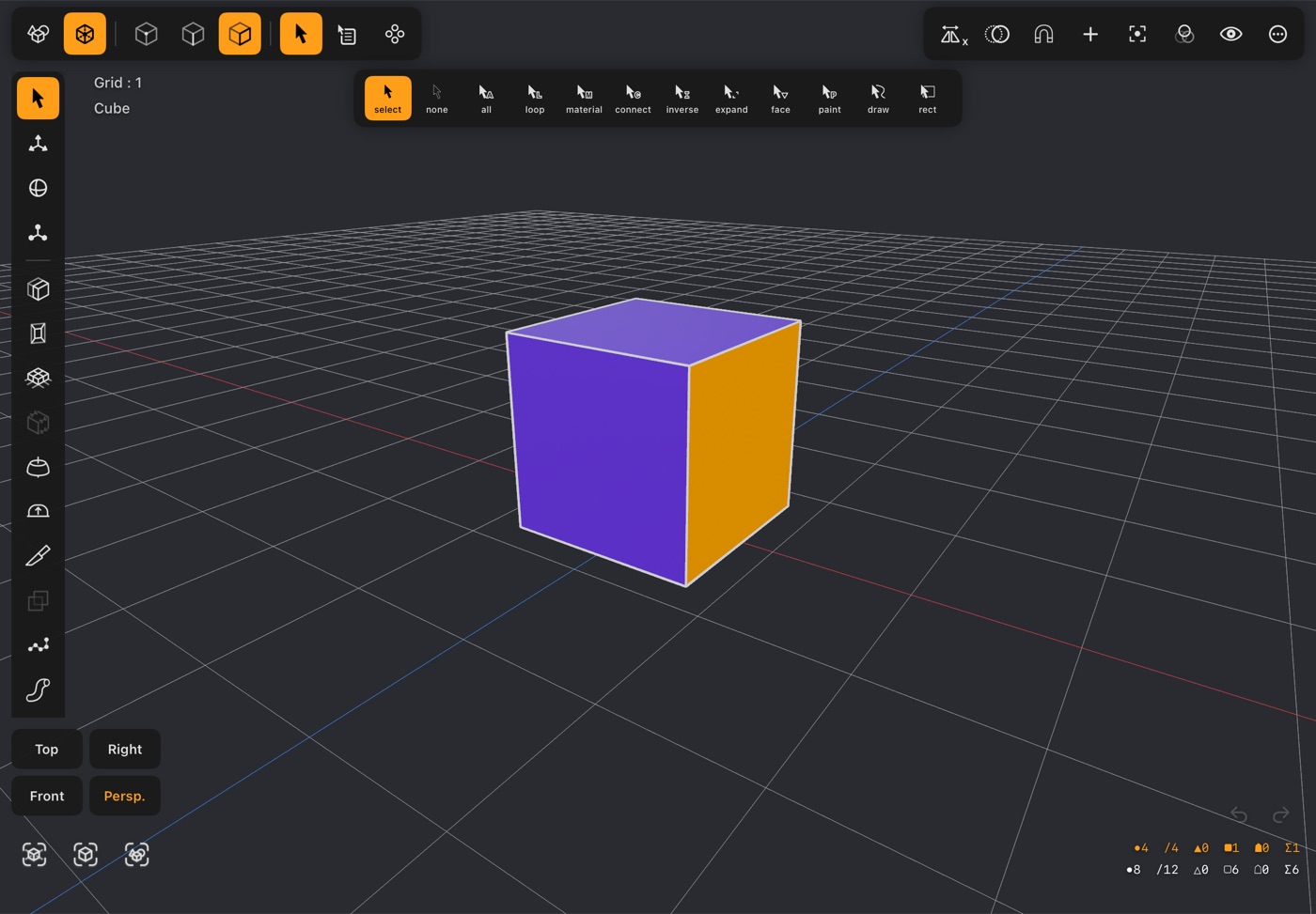 The modeler selection tools