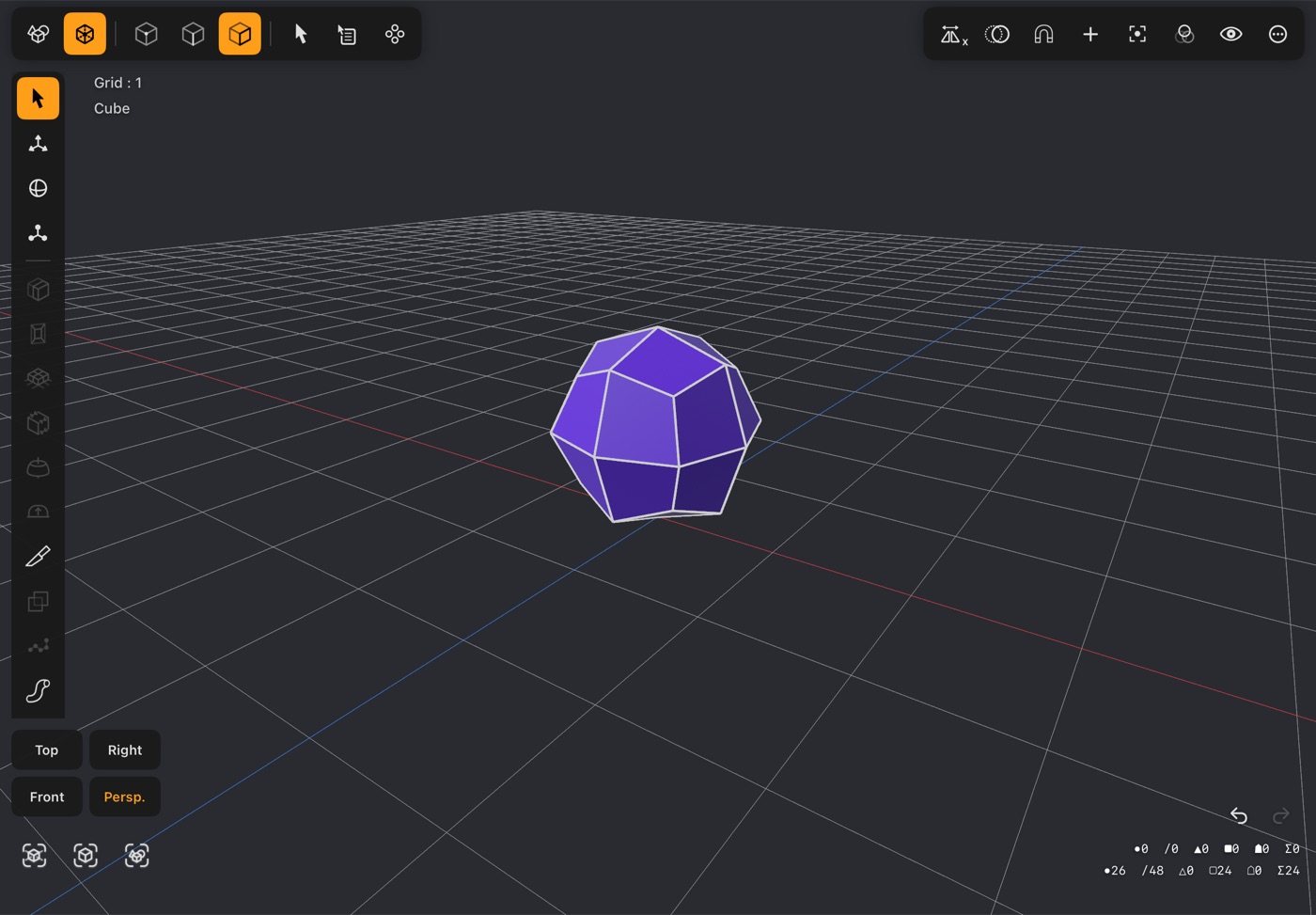 Catmull-Clark subdivision rounding a box into a smooth shape
