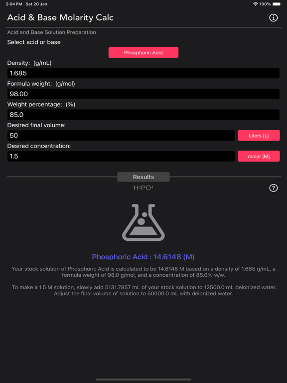 Acid_and_Base_Molarity_Calc iPadOS App Screenshot 8