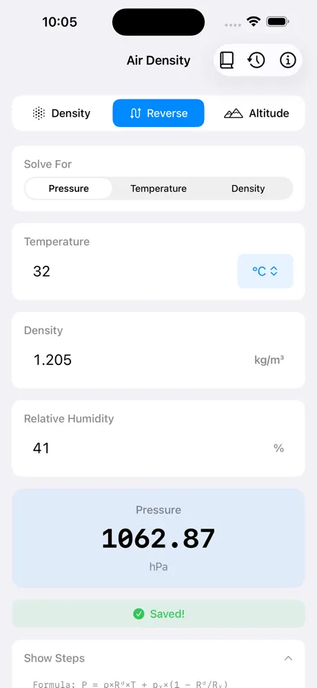 Air_Density_Calculator iOS App Screenshot 2