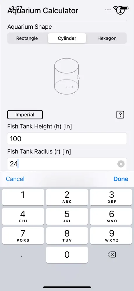 Aquarium_Calculator_Plus iOS App Screenshot 3