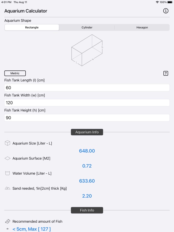 Aquarium_Calculator_Plus iPadOS App Screenshot 7