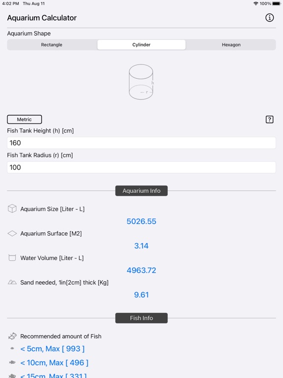 Aquarium_Calculator_Plus iPadOS App Screenshot 9