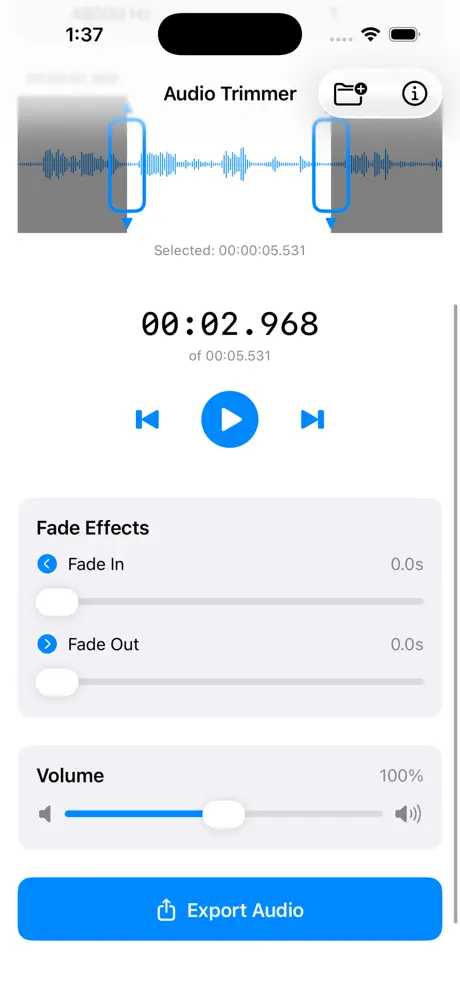 Audio_Trimmer_Plus iOS App Screenshot 3