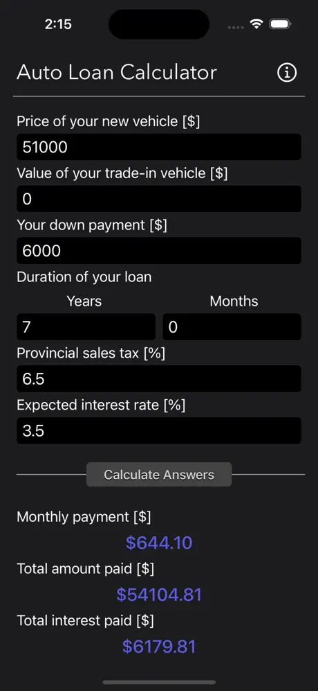Auto_Loan_Calculator_Plus iOS App Screenshot 6