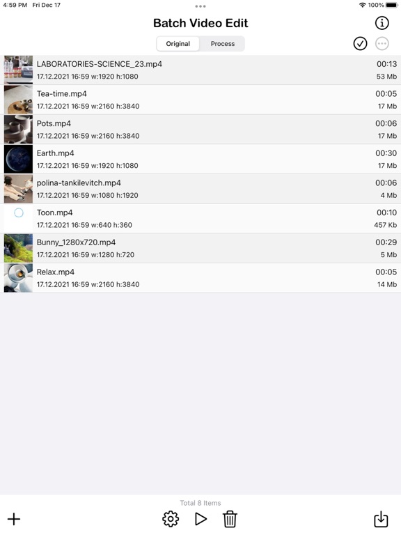 Batch_Videos_Edit iPadOS App Screenshot 1