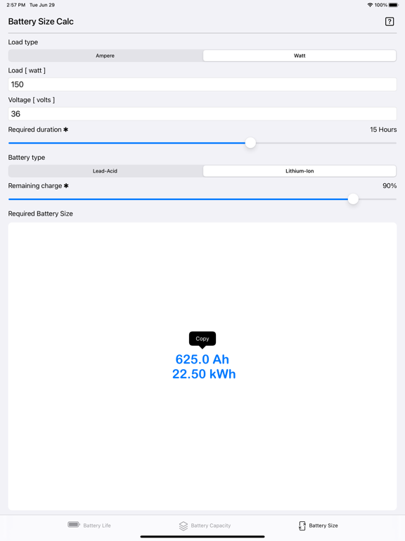 Battery_Calculator iPadOS App Screenshot 10