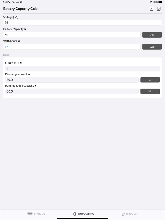 Battery_Calculator iPadOS App Screenshot 6