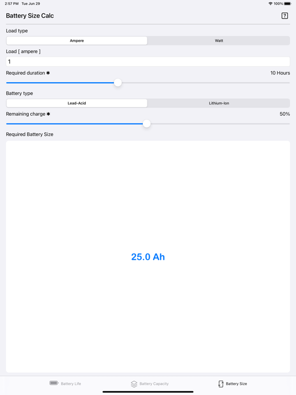 Battery_Calculator iPadOS App Screenshot 7