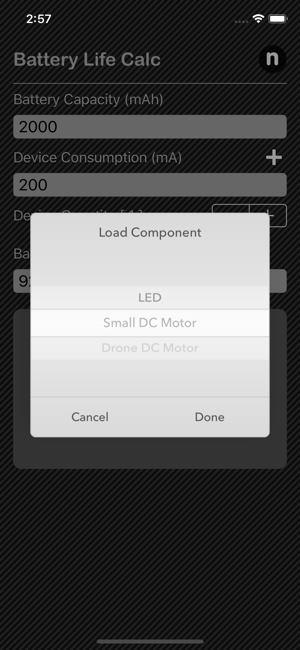 Battery Life Calculator iOS App for iPhone and iPad