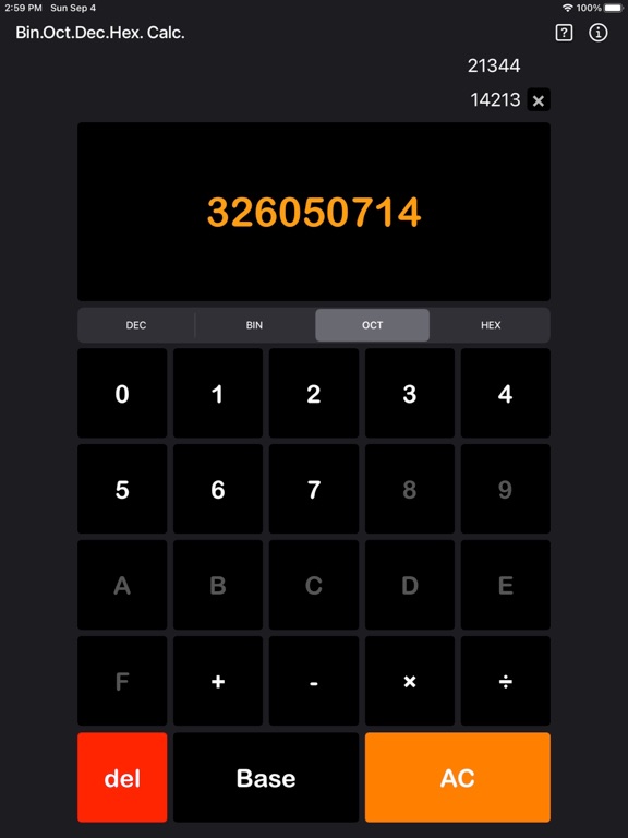 Bin_Oct_Dec_Hex_Calculator iPadOS App Screenshot 3