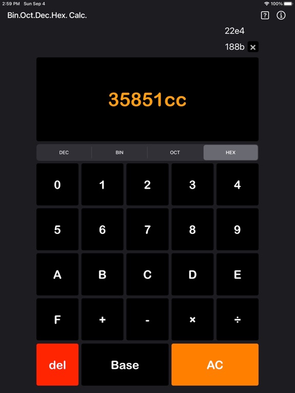 Bin_Oct_Dec_Hex_Calculator iPadOS App Screenshot 4