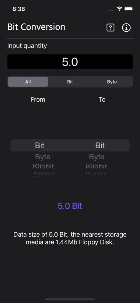 Bit_Converter_Plus iOS App Screenshot 1