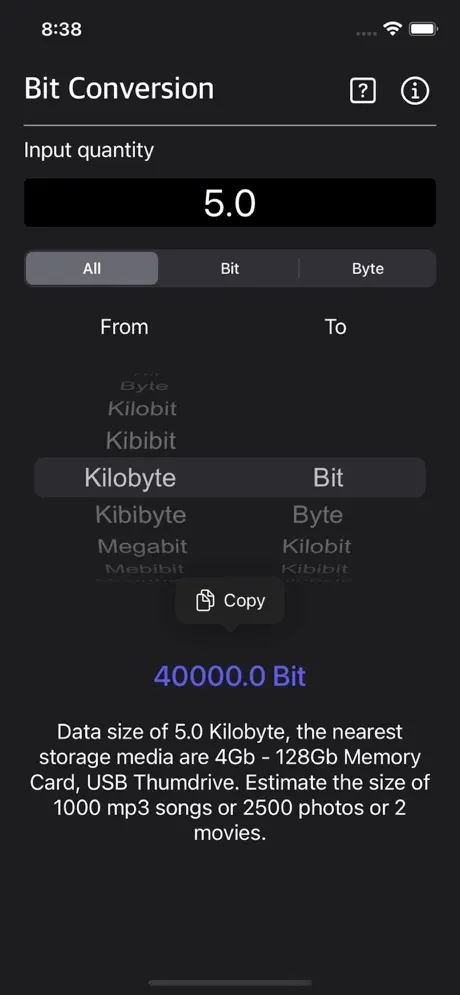 Bit_Converter_Plus iOS App Screenshot 2