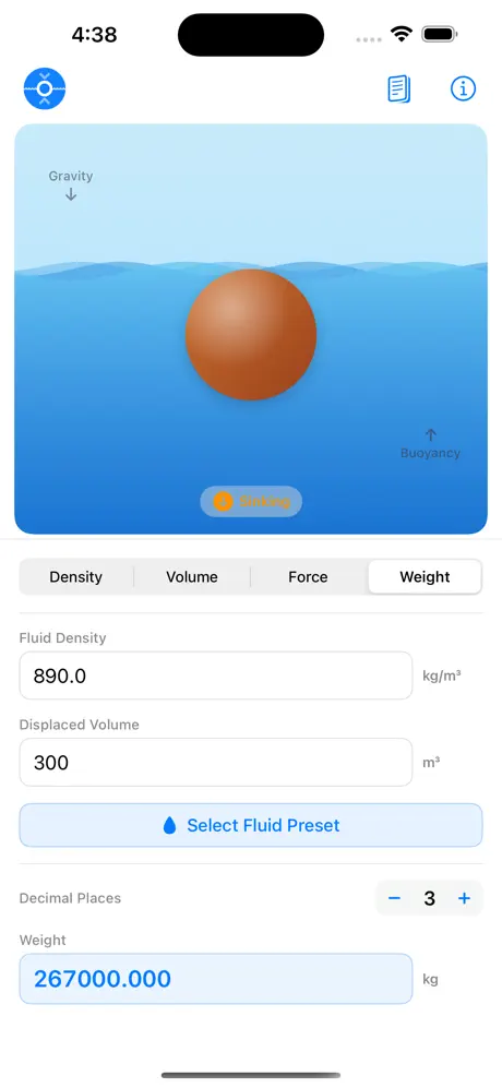 Buoyancy_Calculator iOS App Screenshot 3