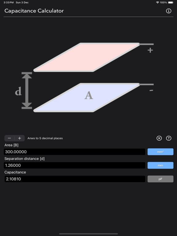 Capacitance_Calculator iPadOS App Screenshot 8