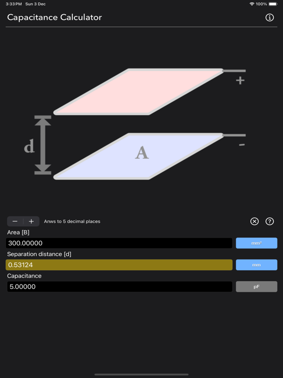 Capacitance_Calculator iPadOS App Screenshot 9