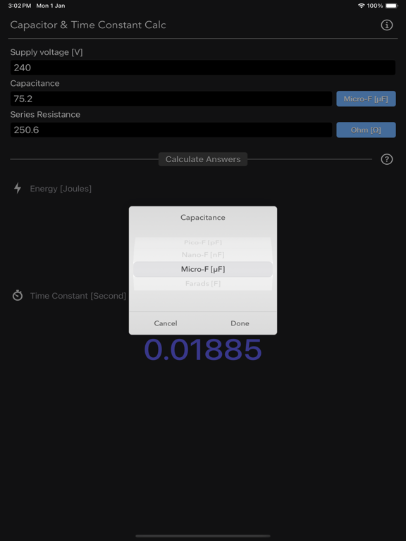 Capacitor_Calculator iPadOS App Screenshot 7
