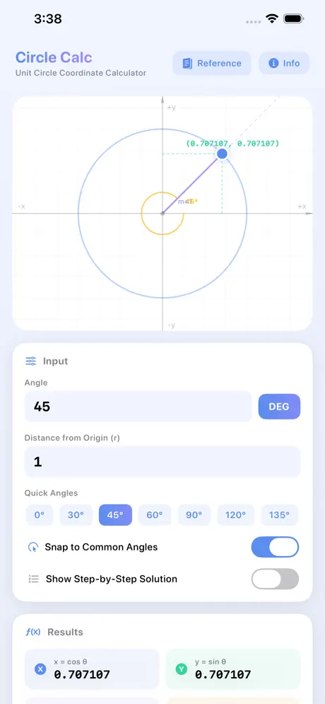 Circle_Coordinate_Calculator iOS App Screenshot 1